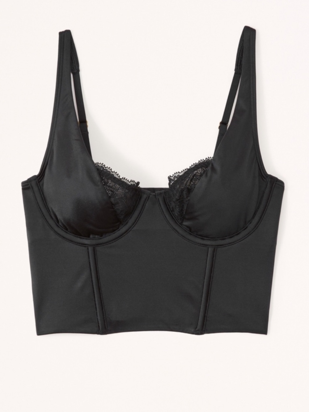 Abercrombie & Fitch Black Lace-Trim Balconette Corset